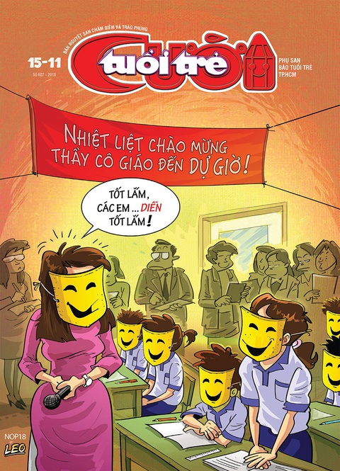 40 năm Tuổi Trẻ Cười: Những bìa báo xưa mà không cũ- Ảnh 10. Tuổi Trẻ Cười số 15-11-2018