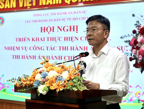 Bộ trưởng Bộ tư pháp Lê Thành Long tại hội nghị - Ảnh: TUYẾT MAI Bộ trưởng Bộ Tư pháp Lê Thành Long tại hội nghị - Ảnh: TUYẾT MAI