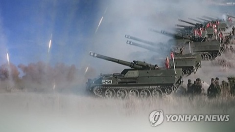 Triều Tiên cung cấp hình ảnh một cuộc tập trận của nước này - Ảnh: Yonhap News TV Triều Tiên cung cấp hình ảnh một cuộc tập trận của nước này - Ảnh: Yonhap News TV