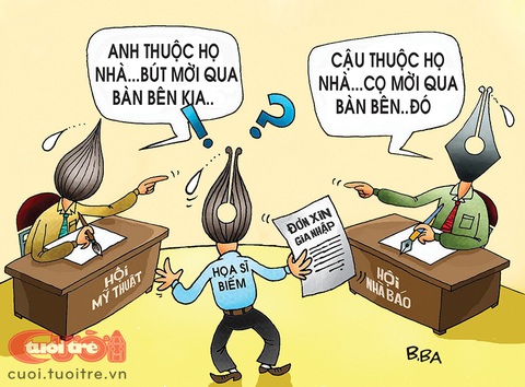Tâm sự đắng lòng của các họa sĩ biếm Tuổi Trẻ Cười- Ảnh 4. Rốt cục, biếm họa là nghệ thuật hay báo chí? - Tranh: B.Ba