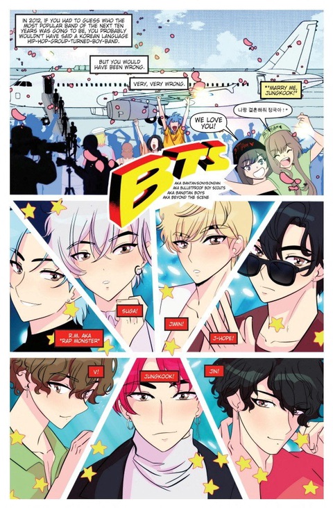 Một trang trong cuốn truyện tranh Fame: BTS sắp được phát hành Một trang trong cuốn truyện tranh Fame: BTS sắp được phát hành - Ảnh: Tilda Wave
