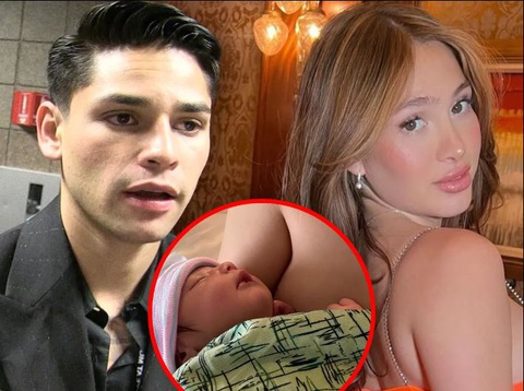 Nhà vô địch thế giới WBC Ryan Garcia đã thông báo 2 tin tức hoàn toàn trái ngược nhau chỉ trong 1 giờ: đầu tiên là tin con trai đầu lòng chào đời, ngay sau đó đã tuyên bố 'bỏ vợ' - Ảnh: Getty
