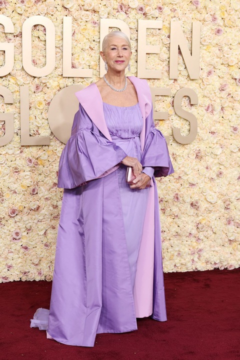 Siêu mẫu Heidi Klum soán ngôi mặc đẹp thảm đỏ Quả cầu vàng 2024- Ảnh 12. Sao nữ U80 Helen Mirren xuất hiện với thiết kế sang trọng tông màu hồng - tím