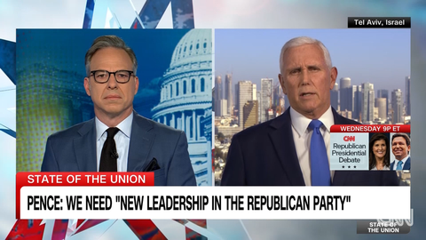 Ảnh chụp màn hình cựu phó tổng thống Mỹ Mike Pence (phải) chia sẻ về vụ bạo động tại tòa nhà quốc hội hôm 6-1-2021 trên Đài CNN ngày 7-1-2024 Ảnh chụp màn hình cựu phó tổng thống Mỹ Mike Pence (phải) chia sẻ về vụ bạo động tại tòa nhà Quốc hội hôm 6-1-2021 trên sóng Đài CNN ngày 7-1-2024