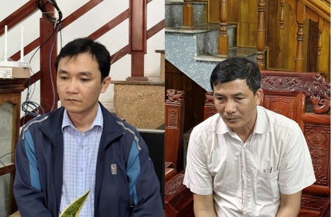 Bắt cựu chủ tịch xã liên quan giải phóng mặt bằng cao tốc- Ảnh 1. Bị can Trịnh Xuân Nam và Hà Tiến Dũng - Ảnh: Công an tỉnh Thanh Hóa cung cấp