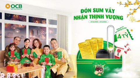 Cơ hội nhận 10 lượng vàng từ OCB nhân dịp Tết Giáp Thìn 2024- Ảnh 1. Cơ hội nhận 10 lượng vàng từ OCB nhân dịp Tết Giáp Thìn 2024- Ảnh 1.