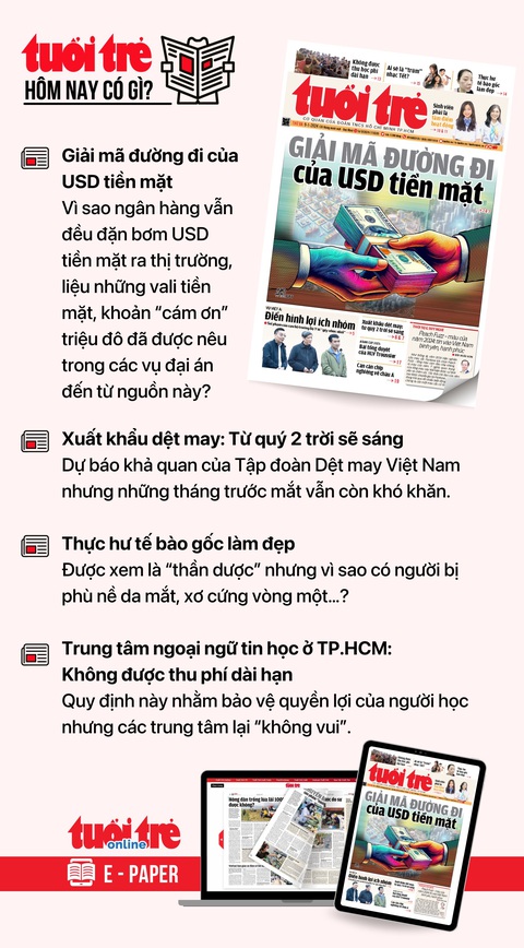 Tin tức sáng 9-1: Bất động sản sẽ hồi phục trong 2024; Giá vé máy bay Tết vẫn cao- Ảnh 4. Tin tức đáng chú ý trên Tuổi Trẻ nhật báo ngày 9-1. Để đọc Tuổi Trẻ báo in phiên bản E-paper, mời bạn đăng ký Tuổi Trẻ Sao TẠI ĐÂY