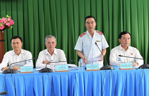 Thanh tra Chính phủ tái khẳng định ranh quy hoạch khu đô thị mới Thủ Thiêm- Ảnh 1. Trưởng Ban Tiếp công dân Trung ương Nguyễn Hồng Điệp trao đổi về nội dung thông báo kết quả kiểm tra, rà soát về ranh quy hoạch khu đô thị mới Thủ Thiêm số 2859 (ngày 24-11-2023) - Ảnh: STTTT