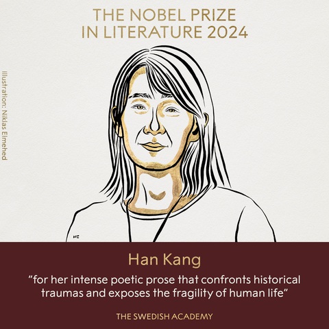 Nữ nhà văn Hàn Quốc Han Kang đoạt giải Nobel văn chương 2024 - Ảnh 1. Nobel văn chương 2024 gọi tên tác giả quen thuộc với người Việt: Han Kang của Hàn Quốc - Ảnh 1.