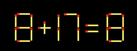 Thử tài IQ: Di chuyển một que diêm để 8+17=8 thành phép tính đúng - Ảnh 1.