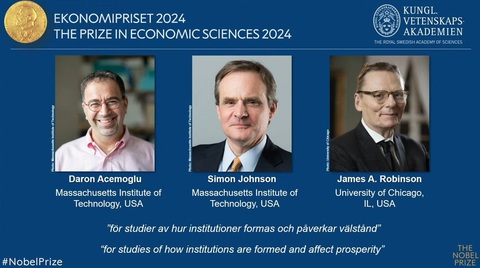 Nobel kinh tế 2024 giúp lý giải vì sao có nước giàu và nước nghèo - Ảnh 1. Nobel kinh tế 2024 giúp lý giải vì sao có nước giàu và nước nghèo - Ảnh 1.