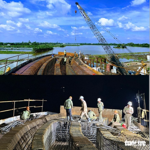 Cận cảnh công trường cao tốc Cao Lãnh - An Hữu 'vượt nắng thắng mưa' - Ảnh 1.
