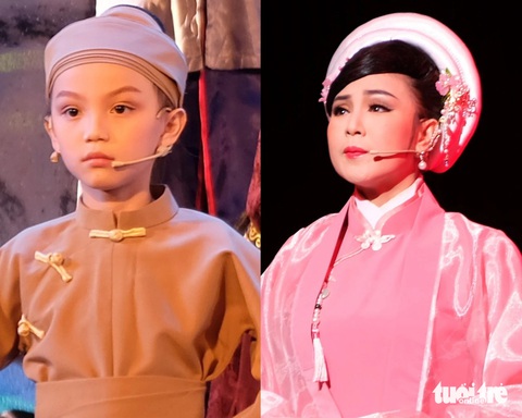 Mẹ con cùng đi thi cải lương - Ảnh 1. Cô bé 7 tuổi làm Lê Duy Thuyên trong vở cải lương Lưu vong - Khí tiết một trung thần - Ảnh 1.
