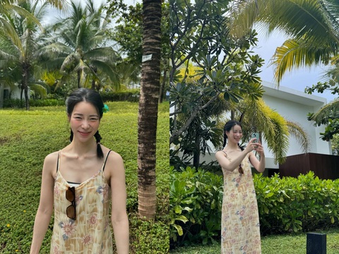 Lim Ji Yeon cười tít mắt trong chuyến du hí Nha Trang - Ảnh 1.