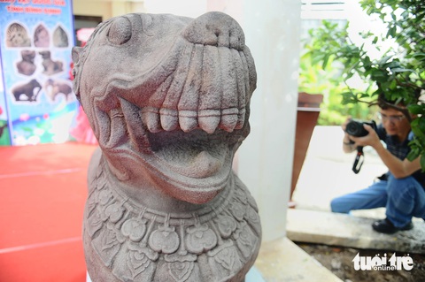 Hai tượng Sư tử thành Đồ Bàn thành bảo vật quốc gia - Ảnh 2. Sư tử đá thành Đồ Bàn thành bảo vật quốc gia - Ảnh 2.