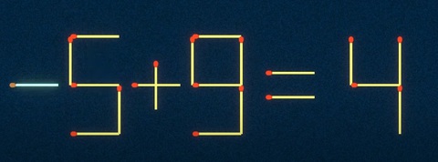 Thử tài IQ: Di chuyển một que diêm để 9+4=1 thành phép tính đúng - Ảnh 1.