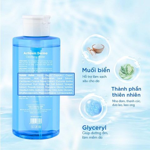 Khám phá thành phần nước tẩy trang Actidem Derma Cleansing Water - Ảnh 3.