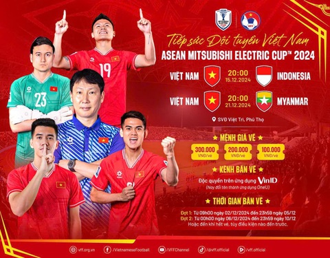 Vé xem đội tuyển Việt Nam đấu ASEAN Cup 2024 cao nhất 300.000 đồng - Ảnh 1. Vé xem đội tuyển Việt Nam đấu ASEAN Cup 2024 cao nhất 300.000 đồng - Ảnh 1.