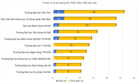 Đại học Cần Thơ, Hà Nội dẫn đầu số lượng giáo sư, phó giáo sư năm 2024 - Ảnh 2.