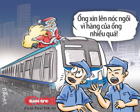 Ông già Noel lợi dụng metro số 1 - Ảnh 2.