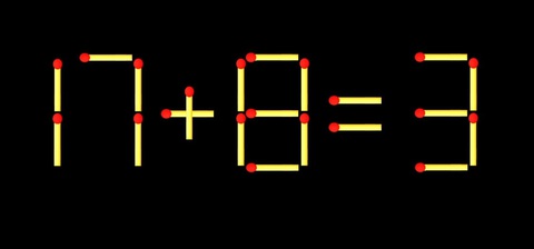 Thử tài IQ: Di chuyển một que diêm để 17+8=3 thành phép tính đúng - Ảnh 1.