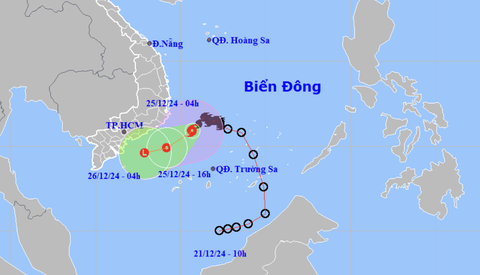 Bão số 10 hướng về vùng biển Ninh Thuận - Vũng Tàu - Ảnh 1.