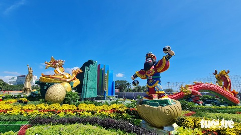 Một nhân vật nghệ thuật dân gian của Bình Định xuất hiện trong cụm linh vật - Ảnh: LÂM THIÊN Một nhân vật nghệ thuật dân gian của Bình Định xuất hiện trong cụm linh vật - Ảnh: LÂM THIÊN