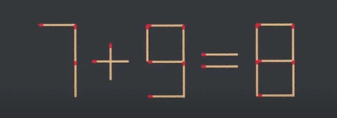 Thử tài IQ: Di chuyển một que diêm để 7+9=8 thành phép tính đúng- Ảnh 1.