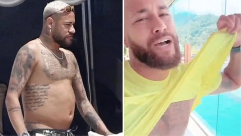 Neymar khoe bụng phản bác lời đồn bị 'béo phì'- Ảnh 1. Neymar thừa nhận tăng cân nhưng không béo - Ảnh: HABERLER