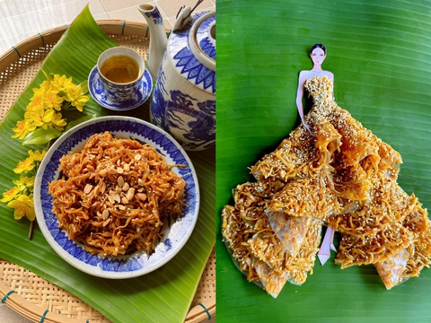 Mẫu thiết kế từ mứt chuối ngào - Ảnh: NVCC Mẫu thiết kế từ mứt chuối ngào - Ảnh: NVCC