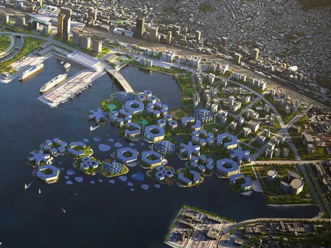 Dự án Oceanix Busan - Ảnh: BUSINESS INSIDER Dự án siêu đô thị Oceanix Busan - Ảnh: BUSINESS INSIDER