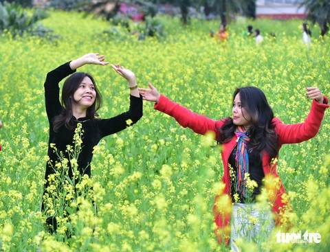 Sửa dáng cho nhau để có những bức ảnh mang đi khoe - Ảnh: T.T.D. Sửa dáng cho nhau để có những bức ảnh mang đi khoe