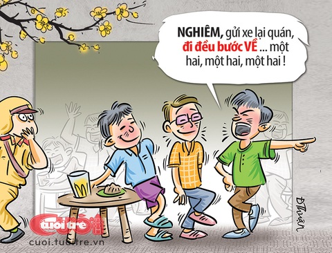 Tình hình quán nhậu đầu năm- Ảnh 1. Quán nhậu đầu năm - Tranh: Đức Thuận