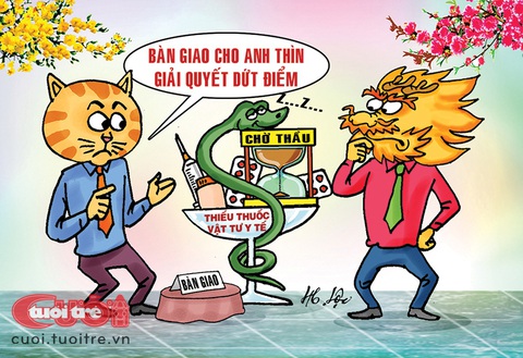 Chuyện mèo, rồng và rắn đầu năm Giáp Thìn- Ảnh 1. Chuyện mèo, rồng và rắn đầu năm Giáp Thìn - Tranh: Hữu Lộc