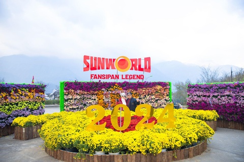 Nhiều khu du lịch bùng nổ du khách đầu xuân Giáp Thìn- Ảnh 2. Khu du lịch Sun World Fansipan Legend chào xuân, chào đón du khách với chính sách miễn phí vé vào cổng cho đến 19-3-2024