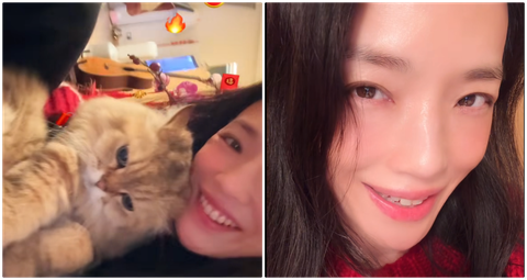Năm Rồng, Thư Kỳ ôm Mèo chúc Tết, hồi tưởng về quá khứ gây bão mạng- Ảnh 1. Thư Kỳ ôm mèo cưng chúc Tết