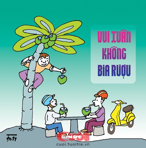 'Nồng độ cồn' đi vào tranh dân gian- Ảnh 1. "Nồng độ cồn" đi vào tranh dân gian - Tranh: Tín Nhượng