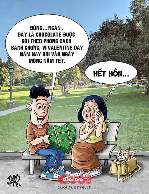 Chiếc bánh Valentine làm hết hồn người yêu- Ảnh 1. Chiếc bánh Valentine làm hết hồn người yêu - Tranh: DAD