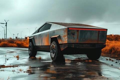 Kinh ngạc Tesla Cybertruck bằng thép không gỉ đang… gỉ sét- Ảnh 1. Tesla Cybertruck có