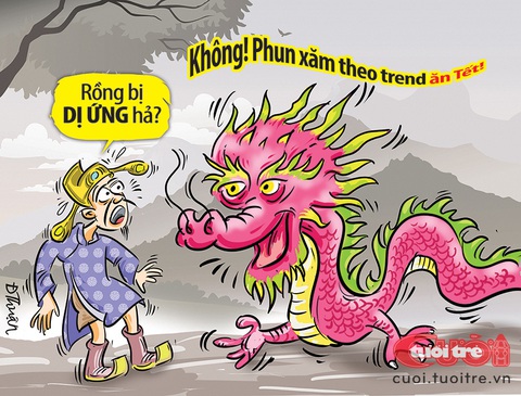Rồng Giáp Thìn bị dị ứng?- Ảnh 1. Rồng Giáp Thìn bị dị ứng? - Tranh: Đức Thuận