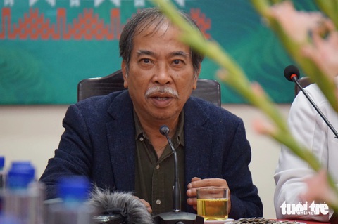 Ông Nguyễn Quang Thiều chia sẻ tại buổi họp báo - Ảnh: T.ĐIỂU Ông Nguyễn Quang Thiều chia sẻ tại buổi họp báo - Ảnh: T.ĐIỂU