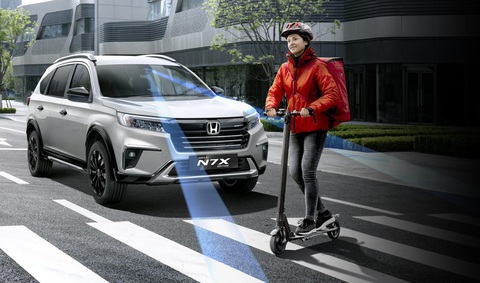 Honda BR-V thêm bản mới, thay đổi nhỏ giọt, có chi tiết ăn theo HR-V- Ảnh 8. Công nghệ an toàn tiên tiến Honda Sensing xuất hiện trên phiên bản Prestige Sensing CVT giúp giảm thiểu va chạm, kiểm soát hành trình thích ứng, hỗ trợ giữ làn... - Ảnh: Honda Indonesia