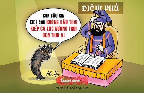 Hết chịu nổi, cá lóc méc Diêm Vương- Ảnh 1. Hết chịu nổi, cá lóc méc Diêm Vương - Tranh: Hữu Lộc