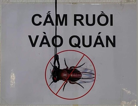 Ảnh vui 19-2: Con ruồi chắc 'tổn thương lắm' khi bị cấm vào quán- Ảnh 1. Thấy tội nghiệp ghê không?!