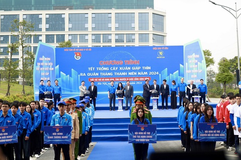 Hà Nội ra quân Tháng thanh niên năm 2024- Ảnh 1. Thành Đoàn Hà Nội ra quân Tháng thanh niên năm 2024 - Ảnh: BẢO KHANH