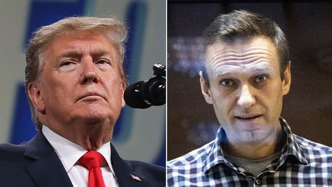 Ông Trump lên tiếng về cái chết của chính trị gia đối lập Nga Alexei Navalny- Ảnh 1. Cựu tổng thống Mỹ Donald Trump (trái) và chính trị gia đối lập Nga Alexei Navalny - Ảnh: FOX NEWS