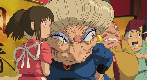 10 phim hoạt hình anime hay nhất mọi thời đại - Phần 1- Ảnh 1. Chihiro (trái) và phù thủy Yubaba (giữa).