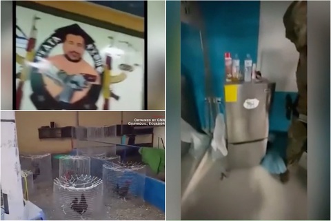 Bên trong phòng giam đầy đủ tiện nghi của trùm băng Los Chorenos, José Adolfo Macías, tại nhà tù La Regional, Ecuador - Ảnh: Chụp màn hình video CNN Bên trong nơi giam giữ đầy đủ tiện nghi của trùm băng Los Chorenos, José Adolfo Macías, tại nhà tù La Regional, Ecuador - Ảnh: Chụp màn hình CNN