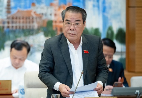 Cử tri đánh giá cao cảnh sát giao thông kiên quyết xử lý nồng độ cồn- Ảnh 1. Trưởng Ban Dân nguyện Dương Thanh Bình trình bày báo cáo - Ảnh: GIA HÂN