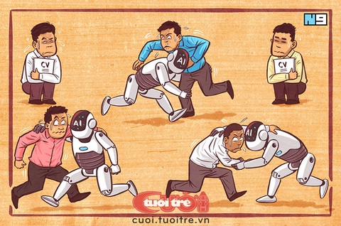Đi xin việc vào 'tháng ăn chơi'- Ảnh 1. Đi xin việc vào "tháng ăn chơi" - Tranh: Hải Nam